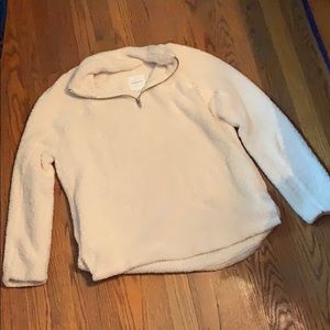 Fluffy quarter zip sweatshirt